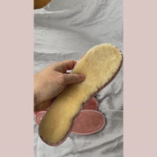 Alice Bow Luxe Shearling Insoles - breathable padding with ribbon trim and soft suede fabric backing.