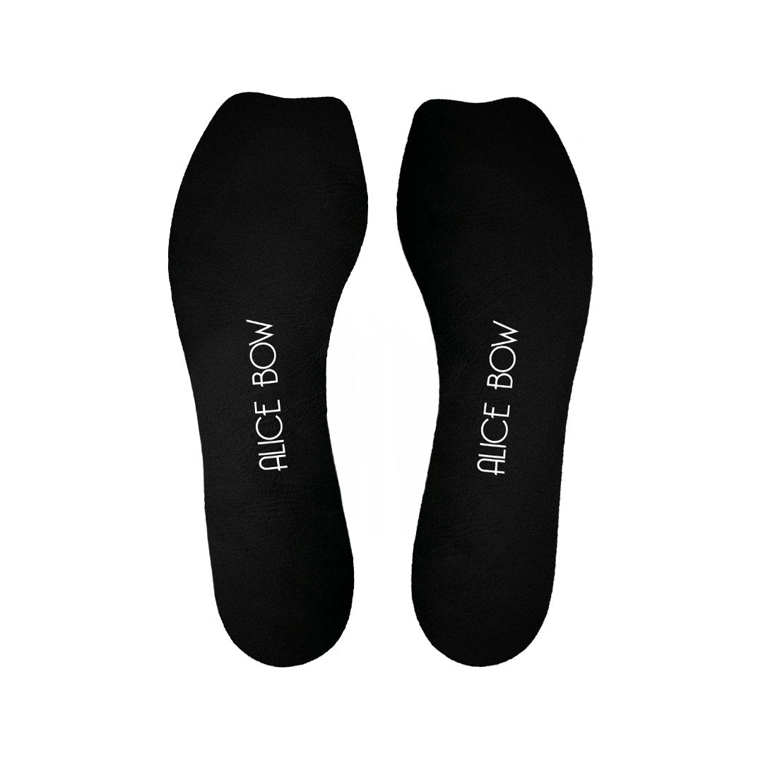 Alice Bow Insoles for High Heels and Flats with slim full length padding - Midnight Black