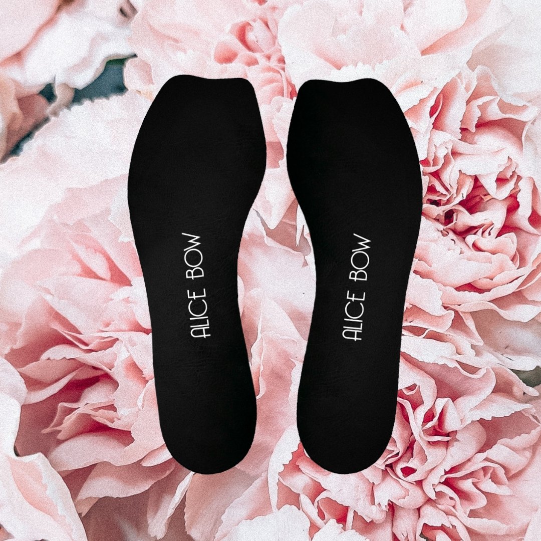 Alice Bow Insoles for High Heels and Flats with slim full length padding - Midnight Black